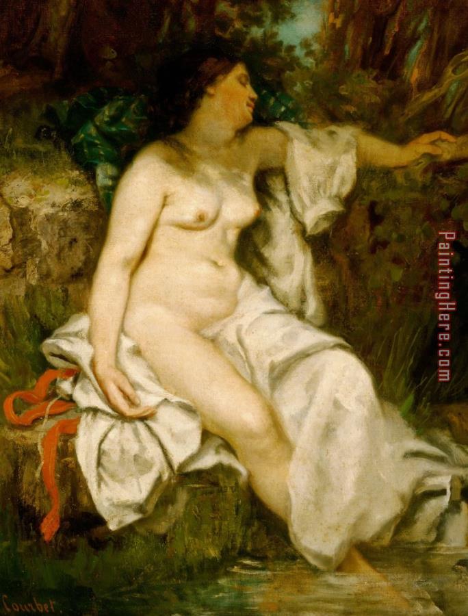 Gustave Courbet Bather Sleeping By A Brook